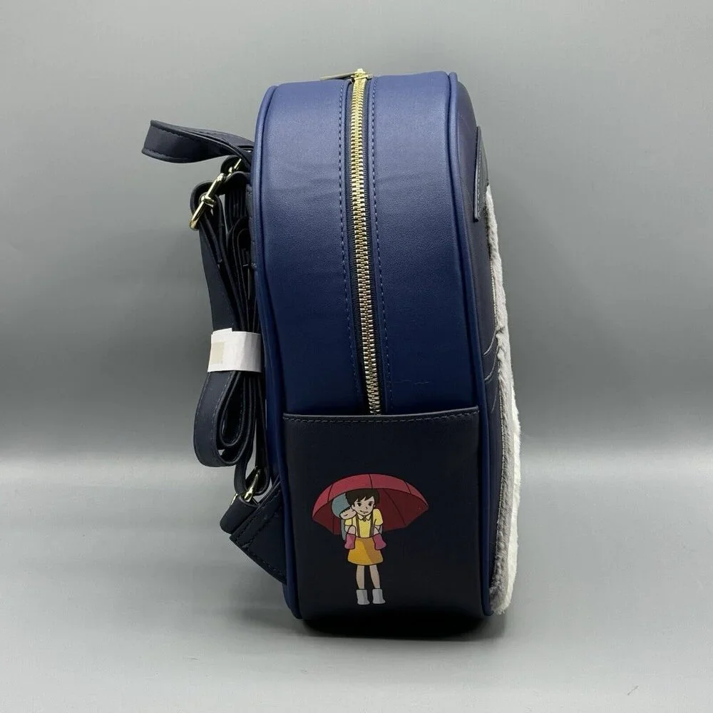 Studio Ghibli My Neighbor Totoro Umbrella Fuzzy Mini Backpack NEW - Picture 6 of 8